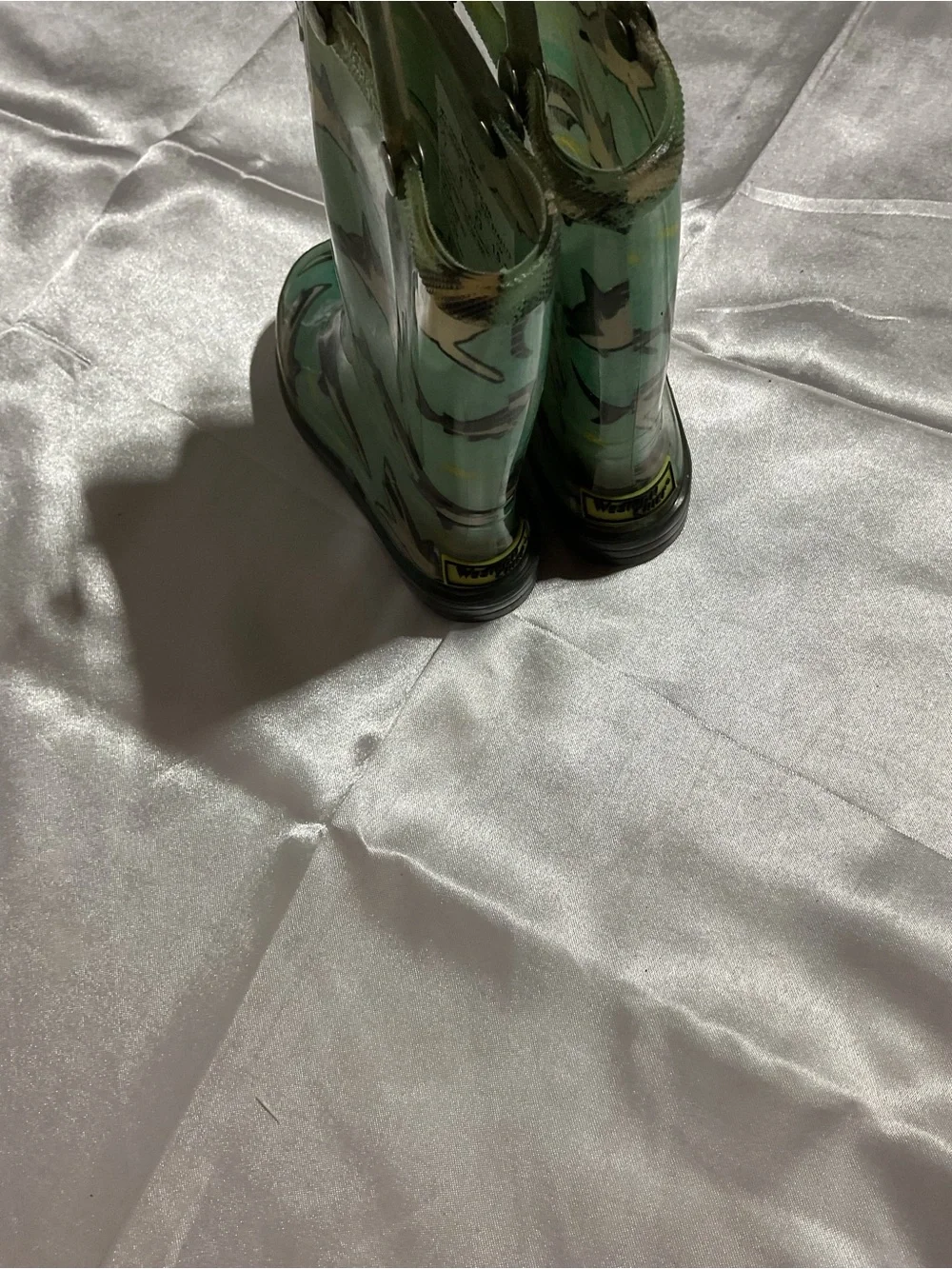 Girls' Green Patterned Rain Boots